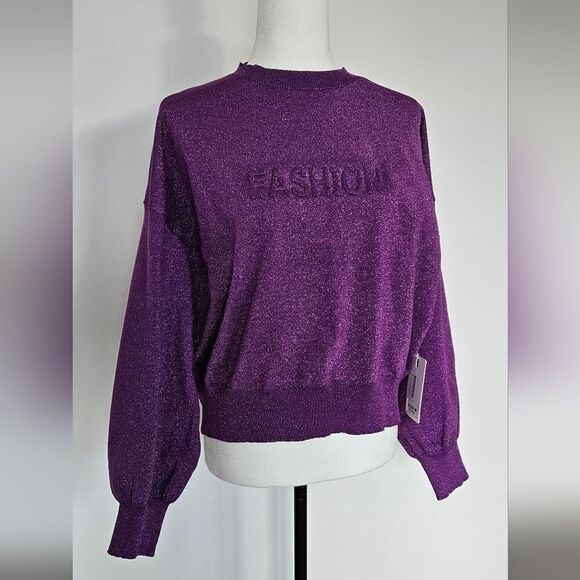 Nwt sparkle balloon sleeve pullover sweater - Picture 3 of 9